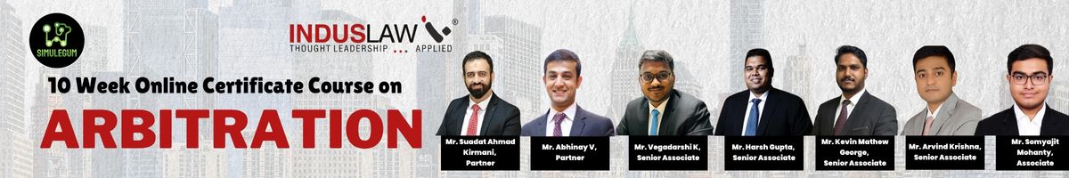 Certificate Course on Arbitration Indus Law Banner