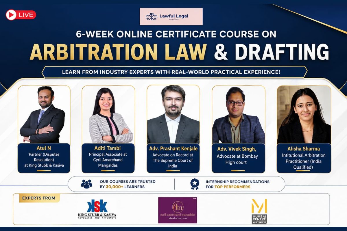6-Week Online Certificate Course on Arbitration Law and Drafting: Enrol ...