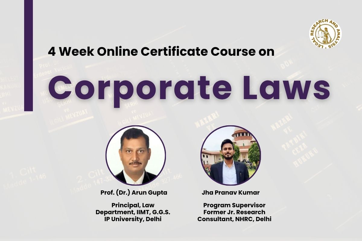 Online Certificate Course on Corporate Laws by LRA [Batch 4]: Enrol by ...