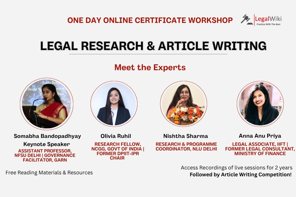 1-Day Live Certificate Workshop on Legal Research & Article Writing by ...
