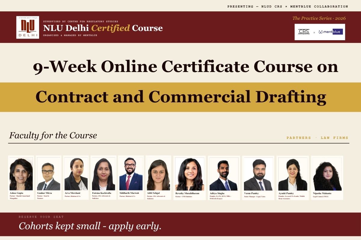 Online Certificate Course on Contract and Commercial Drafting by NLU ...