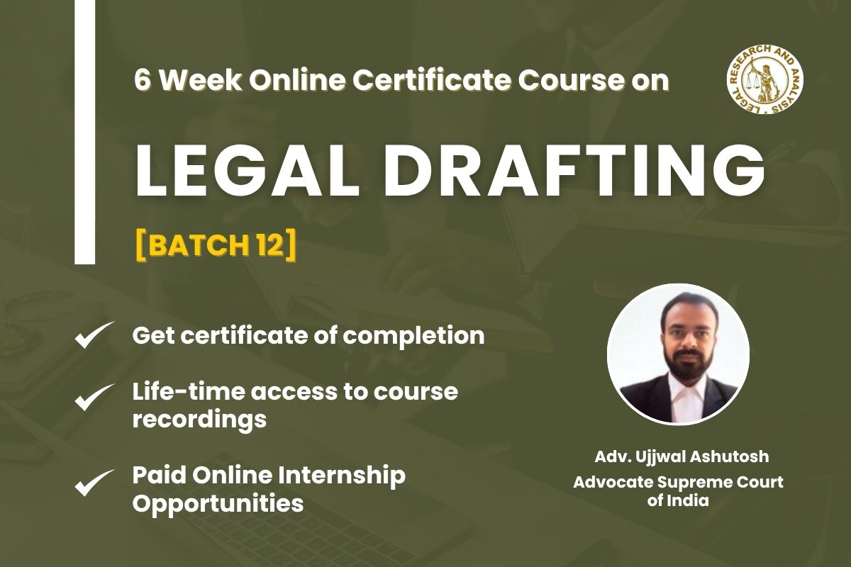 Online Certificate Legal Drafting Course by LRA: Enrol by July 17