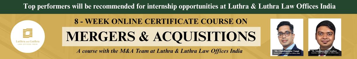 Mergers and Acquisitions Course by Luthra and Luthra Law Offices India